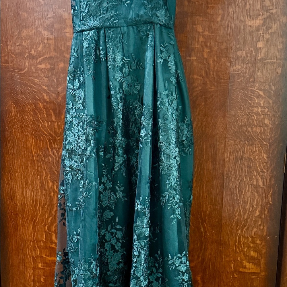 Elegant Green Floral Dress